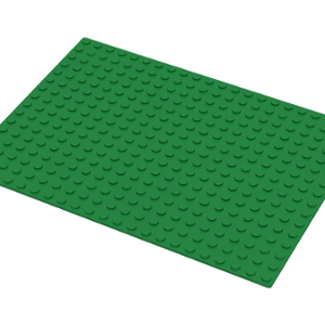 "LEGO Vintage Baseplate 16×22 Green displayed"