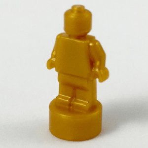 "LEGO Statuette / Trophy Pearl Gold display."