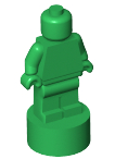 "LEGO Statuette / Trophy Green design display."