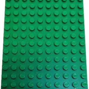 LEGO Vintage Baseplate 10×16 Green (Marked) displayed.