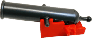 "LEGO Cannon With Red Base and Pearl Dark Grey Barrel"