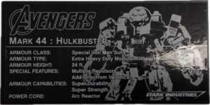 LEGO Marvel Superheroes Hulkbuster Information Plaque Tile