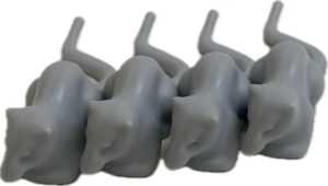 LEGO Animals Rats Pack of 4, Light Bluish Grey.