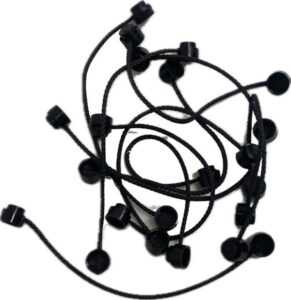 "LEGO Black String with End Studs 10L Pack"