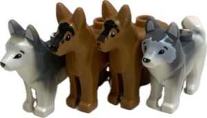 "LEGO Animals Dogs Pack of 4 featuring Husky and Alsatian"