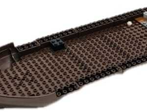 "LEGO dark brown ship hull pieces."