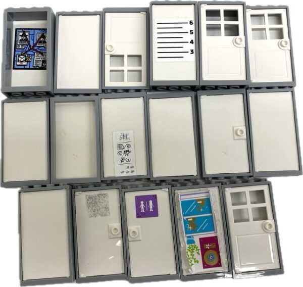 LEGO Door and Window Fun Pack Light Bluish Grey Frames.