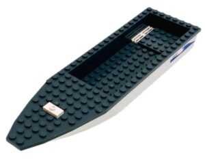 LEGO Boat Hull 28×8 White/Dark Bluish Grey