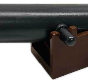 LEGO cannon with reddish brown base.