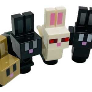 LEGO Minecraft Animal Pack Bunny Rabbits Brick Built display.