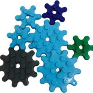 Colorful LEGO Toothed Round Plates Splat Gears