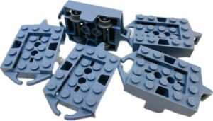 "LEGO Roller Coaster Car Pack Of 5 Sand Blue displayed"