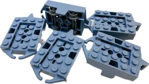 "LEGO Roller Coaster Car Pack Of 5 Sand Blue displayed"