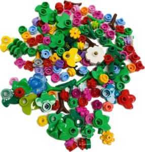 "LEGO Plants Fun Pack Mixed Flowers and Leaves display."