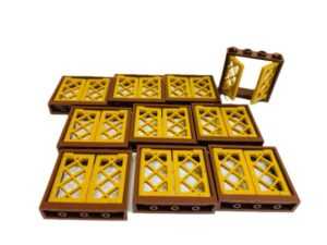 "LEGO Window Pack 10 Reddish Brown Lattice"