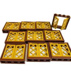 "LEGO Window Pack 10 Reddish Brown Lattice"