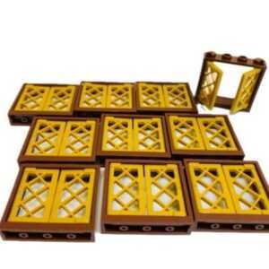 "LEGO Window Pack 1x4x3 Reddish Brown"