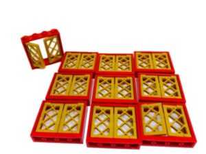 "LEGO Window Pack: 10 Red Lattice Shutters"