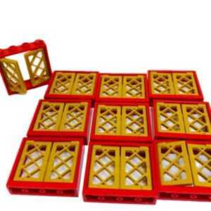 "LEGO Window Pack: 10 Red Lattice Shutters"