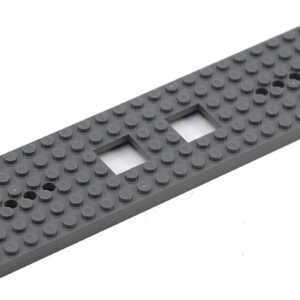 LEGO Dark Bluish Grey Train Base with cutouts.