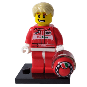 LEGO Race Car Driver Minifigure in action.