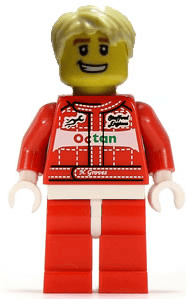 LEGO Race Car Driver Minifigure in action.