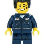 "LEGO City Mechanic Minifigure in action."