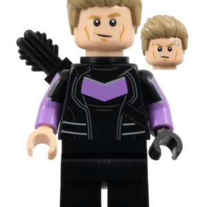 "LEGO Marvel Superheroes Hawkeye Minifigure displayed."