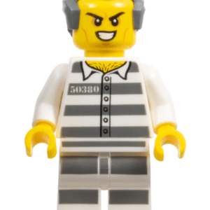 LEGO City Sky Police Jail Prisoner Minifigure displayed.