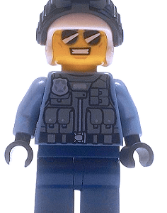 LEGO City Police Duke Detain Minifigure in action.