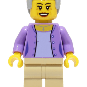 "LEGO City Woman Minifigure in vibrant outfit"