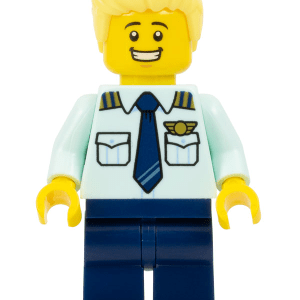 LEGO City/Town Passenger Plane Pilot Minifigure in uniform.