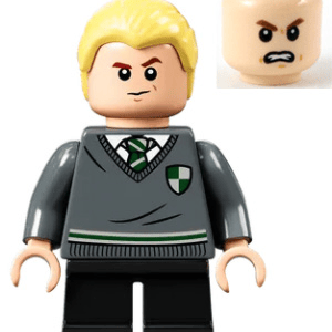 "LEGO Harry Potter Draco Malfoy Minifigure close-up"