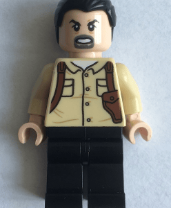 "LEGO Jurassic World Vic Hoskins Minifigure."