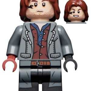 "LEGO Jurassic World Rainn Delacourt Minifigure displayed"