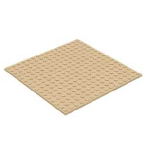 "LEGO Plate 16×16 Tan, versatile building base."