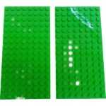 Bright Green LEGO Plate 8×16, Pack of 2.