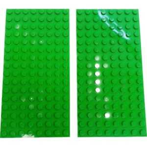 Bright Green LEGO Plate 8×16, Pack of 2.