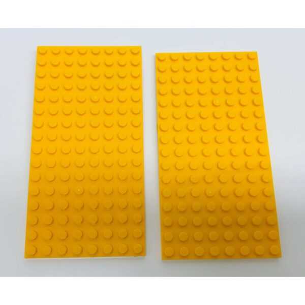 "LEGO Plate 8x16 Pack of 2 Bright Light Orange"