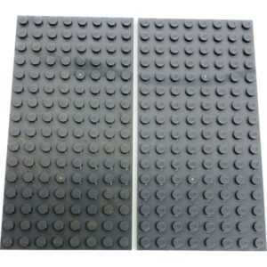 LEGO Plate 8×16 Pack Of 2 Dark Bluish Grey