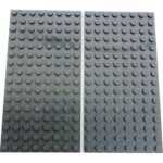 LEGO Plate 8×16 Pack Of 2 Dark Bluish Grey