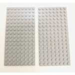 "LEGO Plate 8×16 Pack Of 2 Light Bluish Grey"