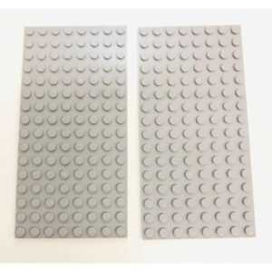 "LEGO Plate 8×16 Pack Of 2 Light Bluish Grey"