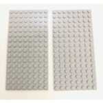 LEGO Plate 8x16 Pack of 2 Light Bluish Grey