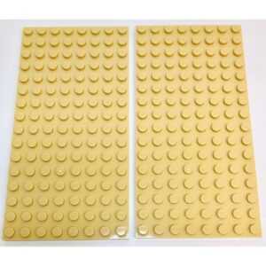 "LEGO Plate 8×16 Pack Of 2 Tan"