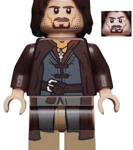 LEGO Lord Of The Rings Aragorn Minifigure displayed