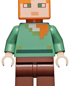 LEGO Minecraft Alex Minifigure in vibrant detail.