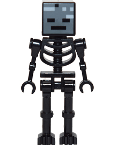 "LEGO Minecraft Wither Skeleton Minifigure display"