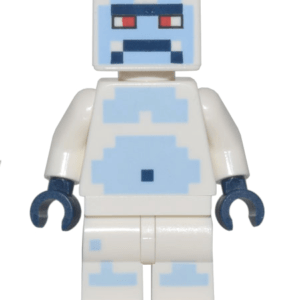 "LEGO Minecraft Yeti Minifigure standing proudly."