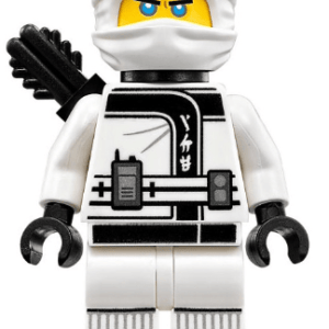 LEGO Ninjago Zane Minifigure in action pose.